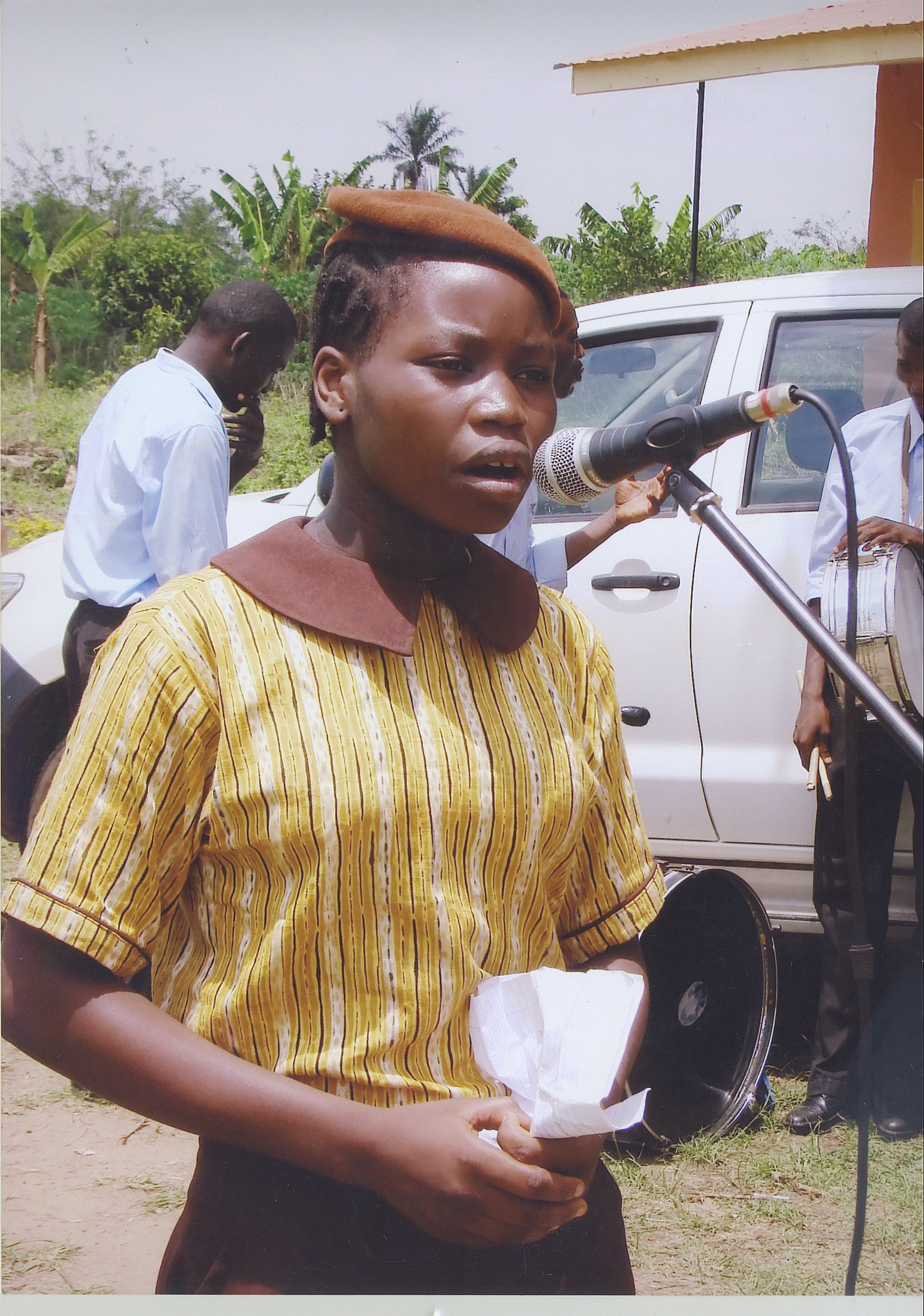 A Student At The Newly Opened School - Giving A Speech On Behalf Of The Student